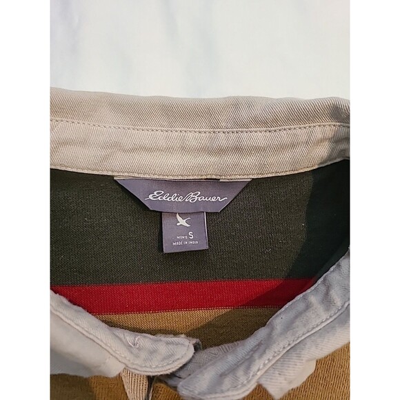 Vintage Eddie Bauer Shirt Mens Sm Stripe Classic Rugby Sailing Y2K Seattle - Picture 4 of 7